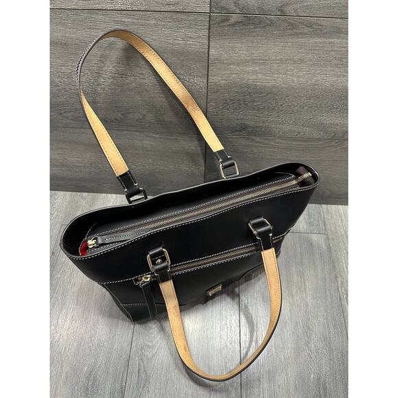 Dooney & Bourke Beacon Leather Zip Top Large Tote Black bag B000537 - Picture 4 of 15